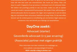 Start at DayOne: DayOne zoekt 3 advocaten!